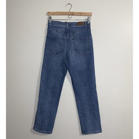 EXPRESS Straight Super High Rise 4R Blue Denim Jeans - Picture 4 of 12